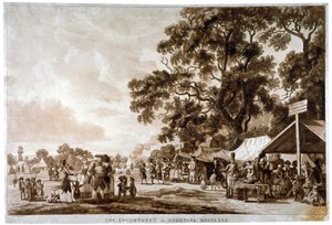 Camp militaire à Hyde Park, Londres, 1780