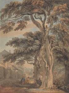 Couple dans une cour de ferme - Paul Sandby