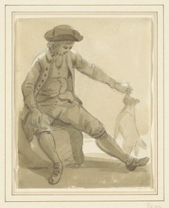 Garçon jouant avec un chien - Paul Sandby