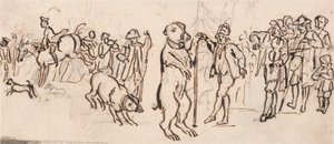 Musiciens et un ours en spectacle - Paul Sandby