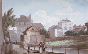 The Thatched House Inn et la New River, Islington, Londres, vers 1790