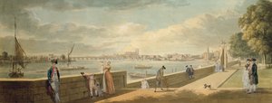 Vue vers Westminster depuis la terrasse de Somerset House - Paul Sandby