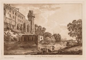 Vues du Château de Warwick : La Tour de César et une Partie du Château de Warwick depuis l
