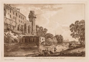 Vues du château de Warwick : Tour de César et partie du château de Warwick depuis l