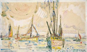 Bateaux de pêche dans le port de Locmalo - Paul Signac