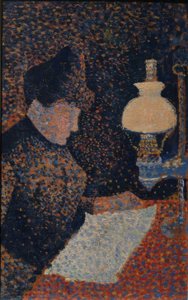 Femme sous la lampe