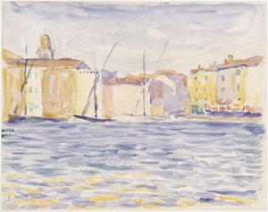 Maisons à un débarcadère dans le Sud - Paul Signac
