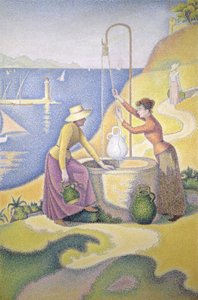 Jeunes femmes de Provence au puits