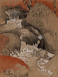 Rochers de Huelgoat, vers 1892 (fusain, craie rouge et blanche) - Paul Sérusier