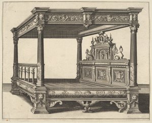 Lit à baldaquin de Verscheyden Schrynwerck, 1658 - Paul Vredeman de Vries