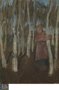 Fille dans une forêt de bouleaux - Paula Modersohn Becker