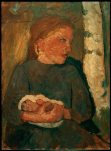 Fille avec un lapin dans les bras