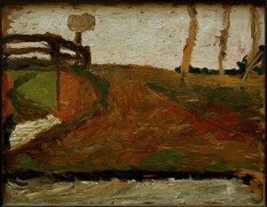 Paysage de lande avec pont