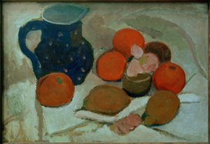 Nature morte avec cruche bleue à pois blancs (II)