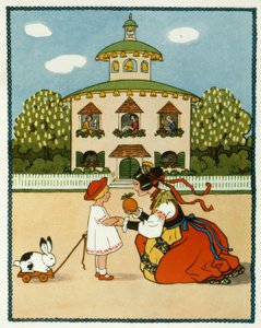 (...) À Rome se trouve une maison de cloches / Trois belles jeunes filles regardent dehors (...) - Pauli Ebner