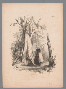 Paysage avec femme étendant le linge - Paulus Lauters (attributed to)
