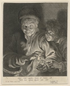 Vieille femme et garçon avec une bougie - Paulus Pontius