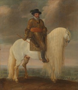 Le prince Maurits à cheval sur le cheval de guerre blanc offert après sa victoire à Nieuwpoort