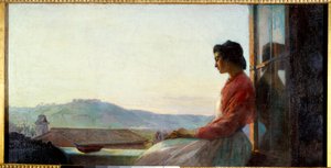 Jovanina assise sur le rebord de la fenêtre