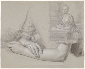 Esquisse pour un portrait de dame. Étude des mains et des bras pour le même portrait - Peder Als