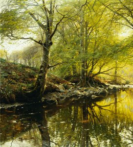Paysage Fluvial Boisé - Peder Monsted