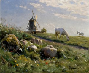 Chevaux paissant dans une prairie d