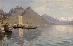 Soleil sur le lac de Lugano