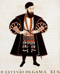 Estevao Da Gama (vers 1505-1576), miniature de Brieve Tratado ou Epilogo dos Vizos-Reys de India - Pedro Barretto de Resende