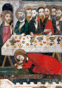 Marie-Madeleine lavant les pieds du Christ avec ses cheveux