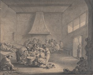 Scène de salle de garde, vers 1700