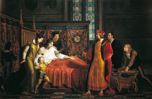 Charles VIII visitant le mourant Gian Galeazzo Sforza au château de Pavie - Pelagio Palagi