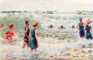 Baignade dans les vagues, surfer sur les vagues - Percy F.S. (after) Spence