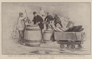 Emballage de Déchets de Zinc pour la Fabrication de Gaz pour la Section de Ballons des Royal Engineers à Woolwich