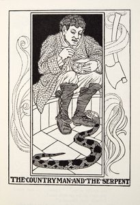 Le Paysan et le Serpent, des Fables de Fontaine, pub. 1905