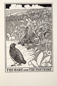Le Lièvre et la Perdrix, des Fables de La Fontaine, pub. 1905