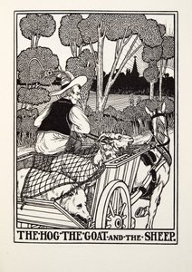 Le Cochon, la Chèvre et le Mouton, des Fables de Fontaine, pub. 1905