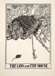 Le Lion et la Souris, tiré de Cent fables d