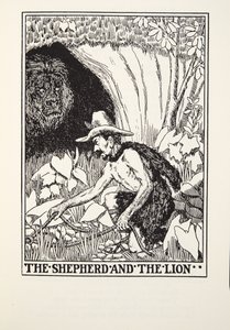 Le Berger et le Lion, des Fables de Fontaine, pub. 1905