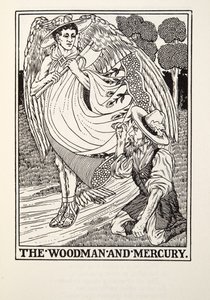 Le Bûcheron et Mercure, des Fables de Fontaine, pub. 1905