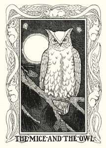 Fables de La Fontaine : Les souris et le hibou (lithographie)
