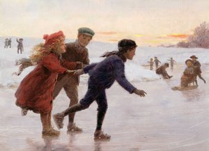 Enfants patinant