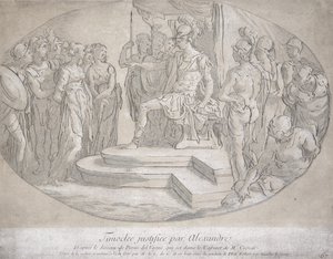 Alexandre et Timoclée, gravé par Nicolas Lesueur - Perino del Vaga