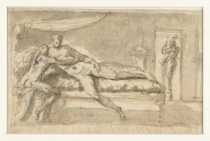 Amour et Psyché dans une pièce