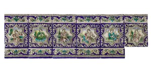 Frise du 19ème siècle en carreaux de céramique Qadjar - Persian School