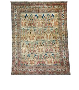 Un tapis pictural Lavar Kirman, Sud-Est de la Perse, fin du 19e siècle
