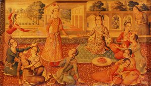 Un coffret en papier mâché laqué tardif Zand, c.1794-95
