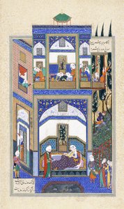 Mihrab entend la folie de Rudabeh, vers 1500-1540s