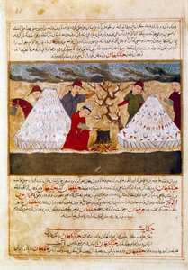 Mongols cuisinant. Miniature persane tirée de « Jami al-tawarikh » ou « Histoire universelle » de l