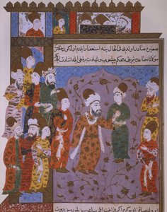 Rumi avertissant son fils Veled du péché, fin du XVIe siècle - Persian School