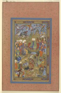 Sulayman et Bilqis sur leur trône, c.1590-1600